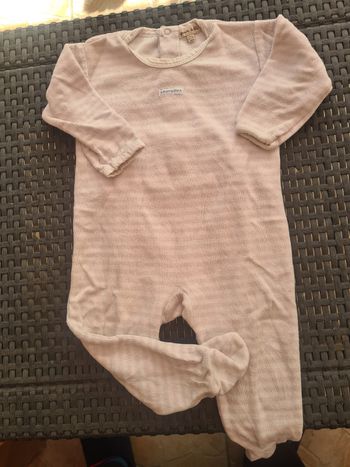 Pyjama. 12 mois. Grain de blé. Rose/ blanc.