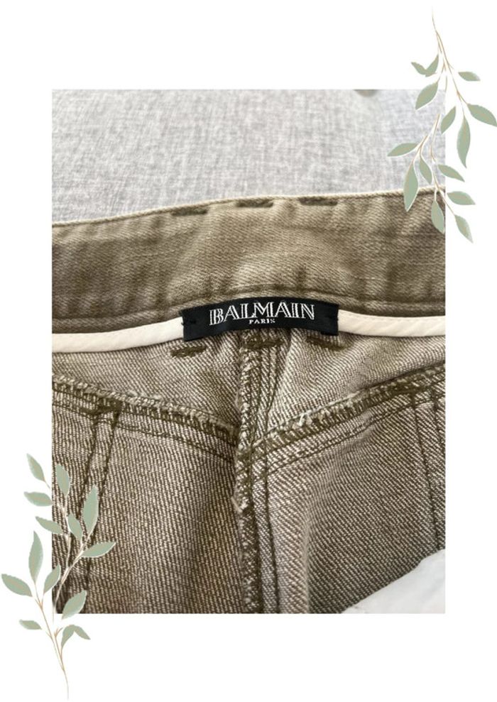 Jean Vert Effet Usé/Déchiré – Balmain – Taille 40 💚 - photo numéro 5