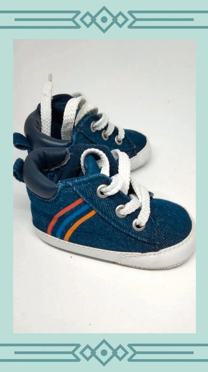 🍄 Chaussures bébé 3-6 mois jeans - photo numéro 2