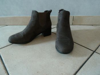 Bottines en daim marron