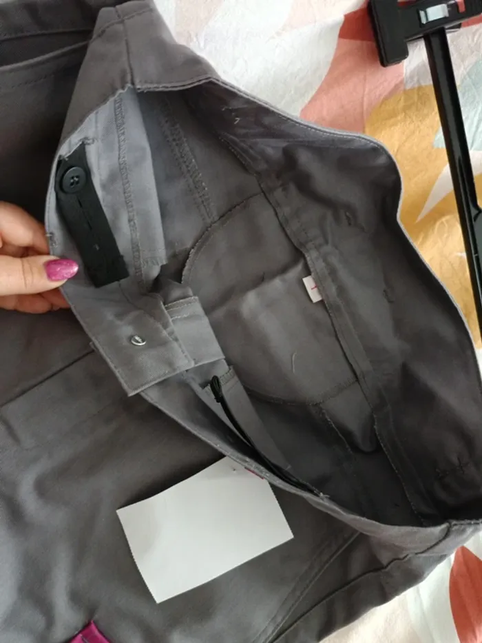 Pantalon gris bleu de travail coupe feu - photo numéro 3
