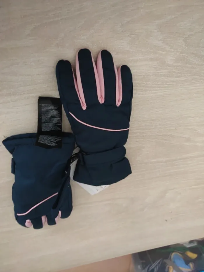 Gants de ski marine rose  8/10 ans - photo numéro 2