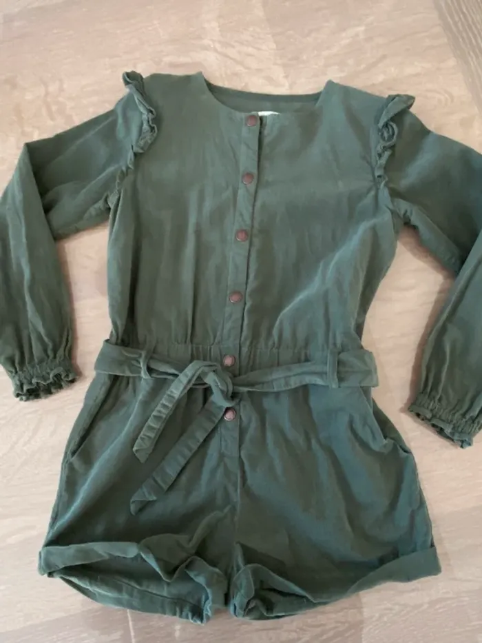 Combi, short, velours fille, 10 ans