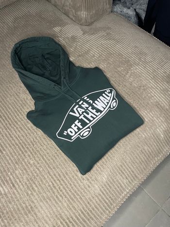 Sweat à capuche Vans “Off The Wall” vert foncé – très bon état