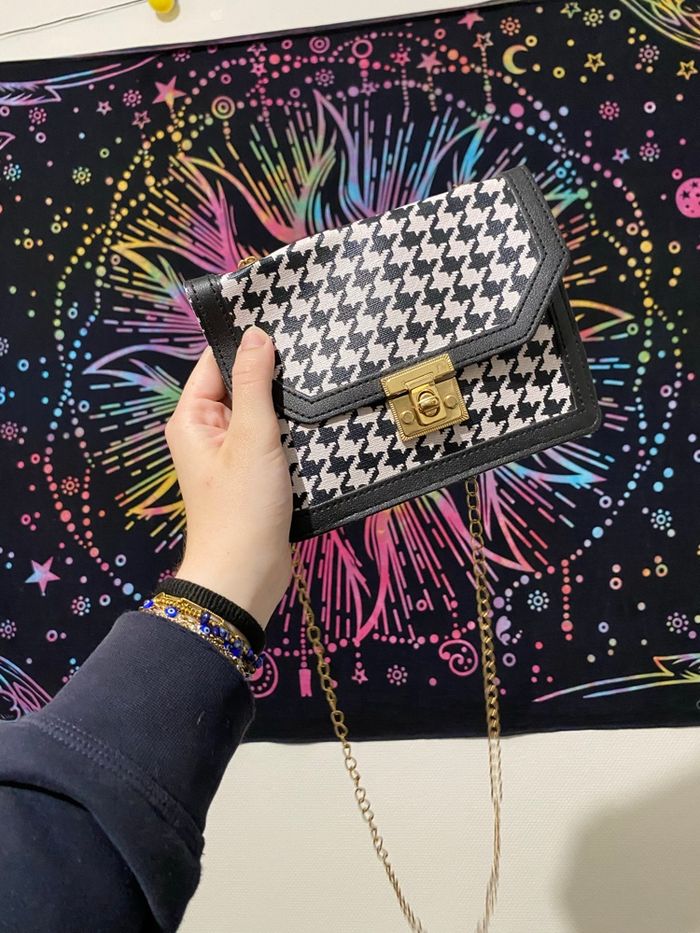 Sac à bandoulière pieds de poule - photo numéro 2