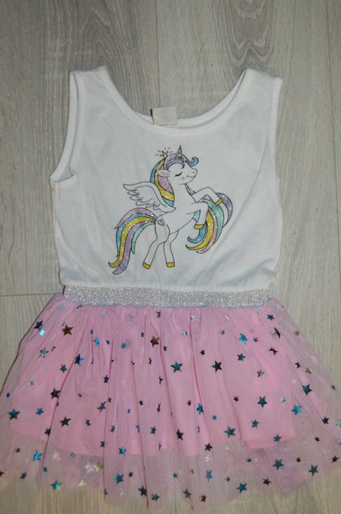 Robe licorne 2/3 ans tulle rose