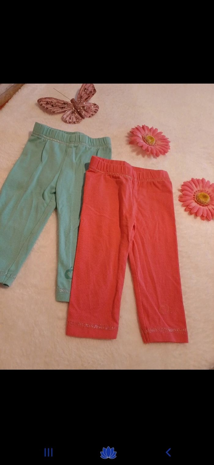 Lot de 2 leggings bébé taille 6 mois