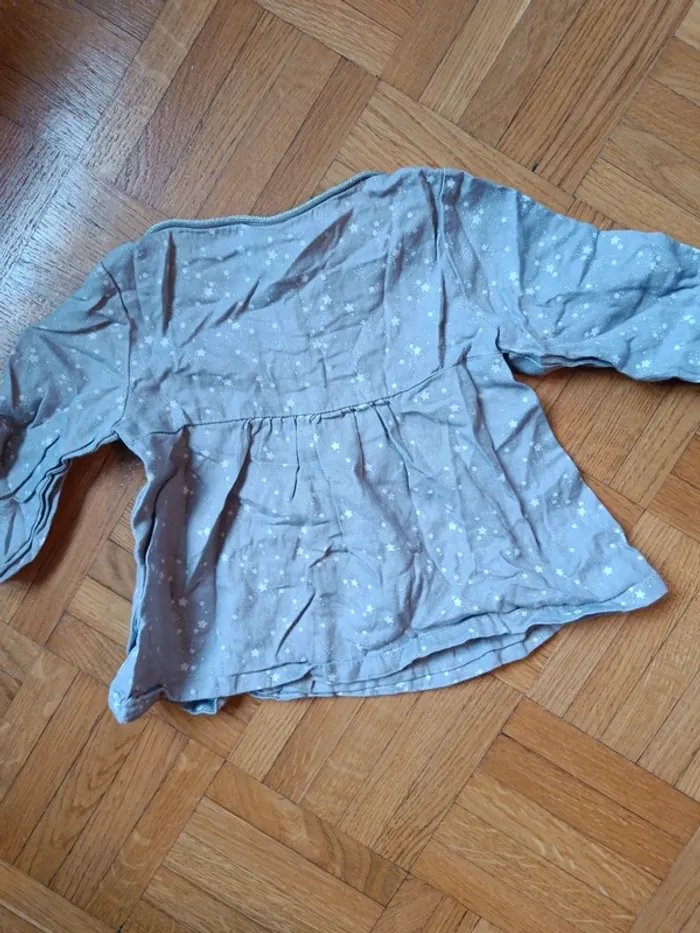 Chemisier gris étoiles 3 mois 59cm tape à l'oeil - photo numéro 2