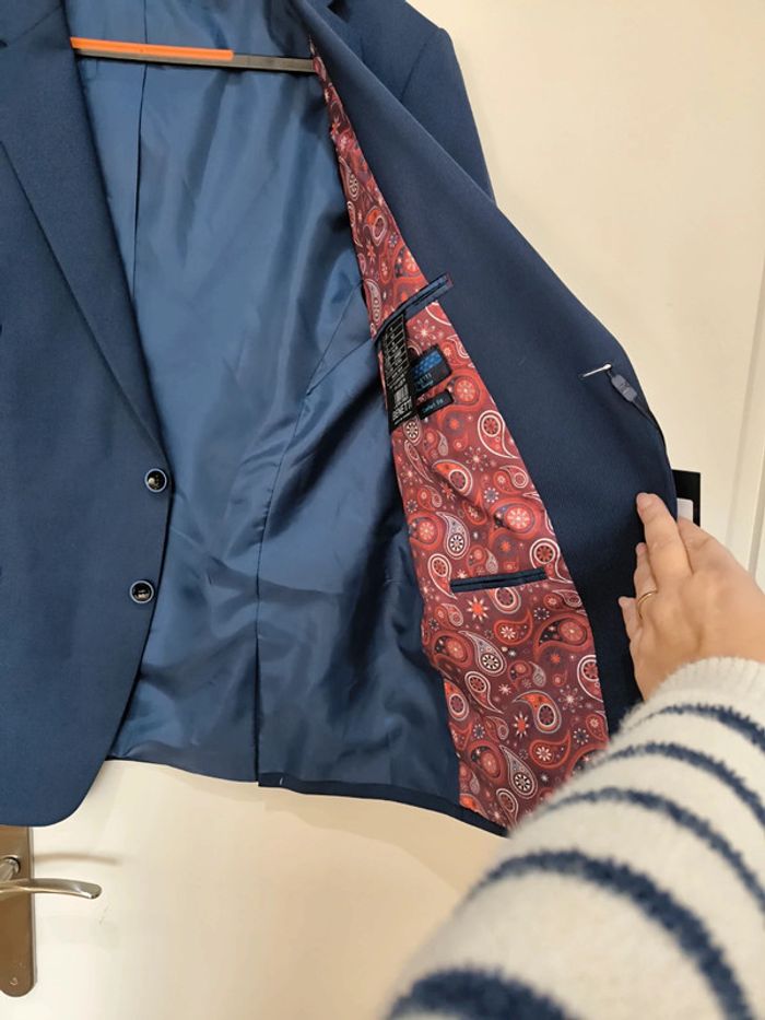 Veste couleur pétrol costume taille 42 neuf benetti - photo numéro 4
