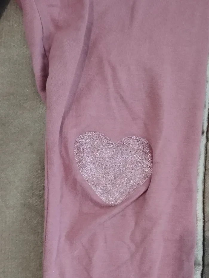 Legging rose lila H&M intérieur molleton fille 10 ans - photo numéro 2