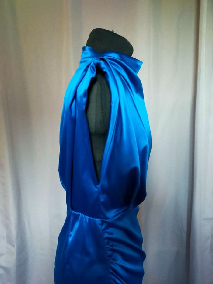 Robe satinée bleue – Glamaker – Taille L - photo numéro 4