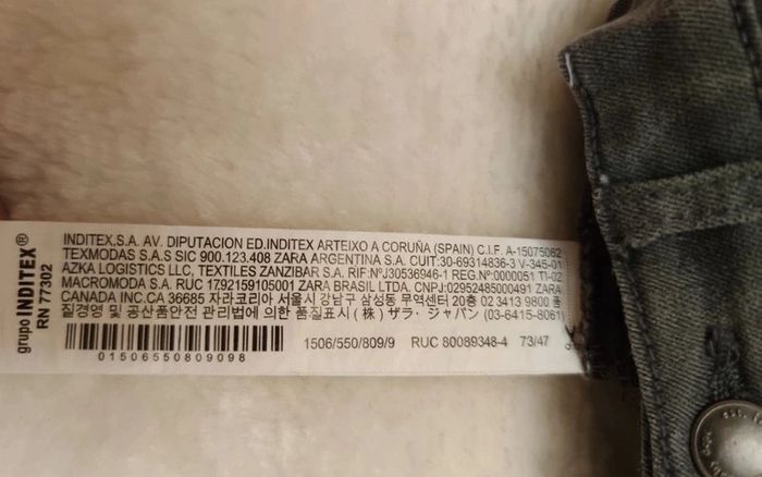 Jean slim stretch gris foncé T. 6-9 mois Zara / Zara Baby - photo numéro 7