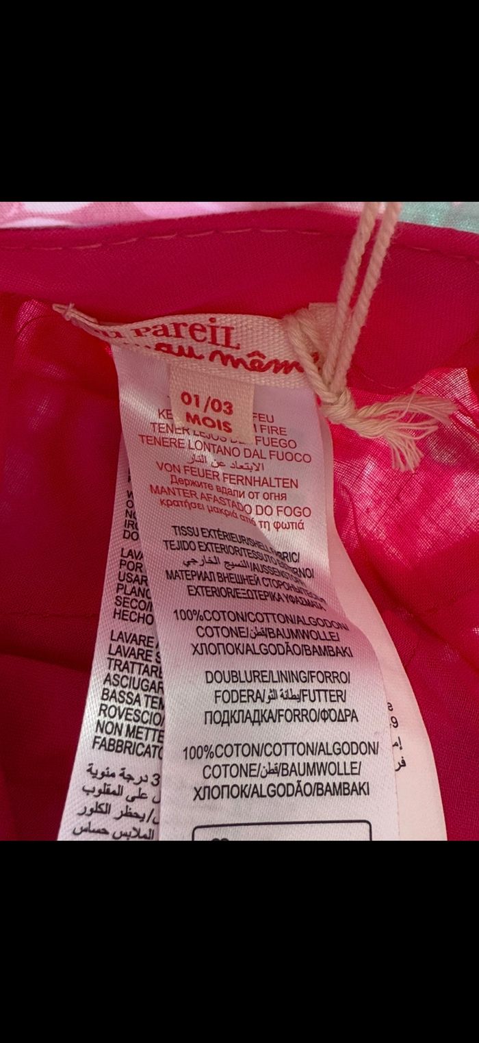 Casquette avec ficelles été fleurs 1/3 mois - photo numéro 6