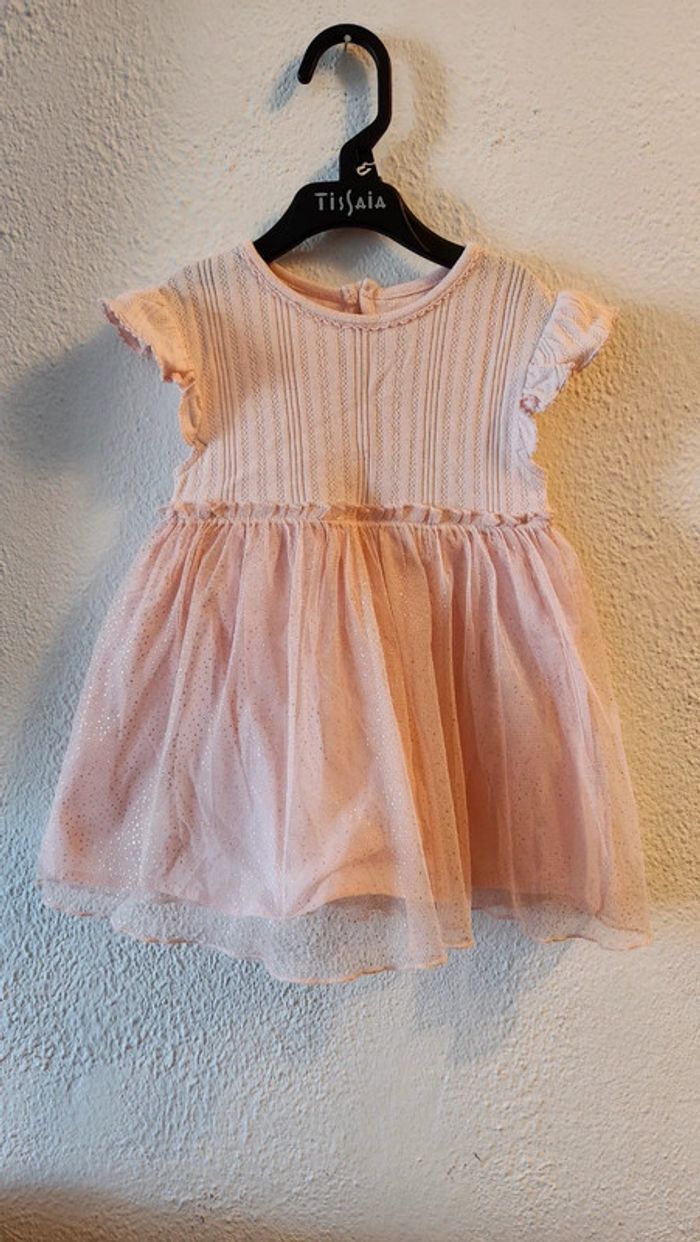 Jolie robe rose pailletée taille 9-12 mois 80cm