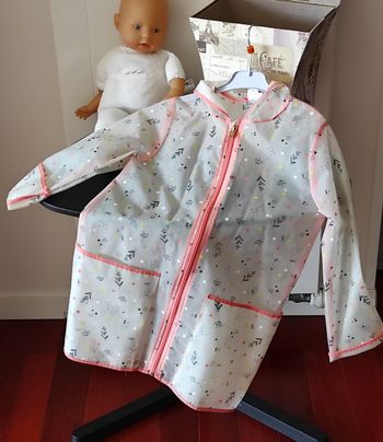 🌸 Manteau de pluie fille 8 ans – floral, transparent & rose