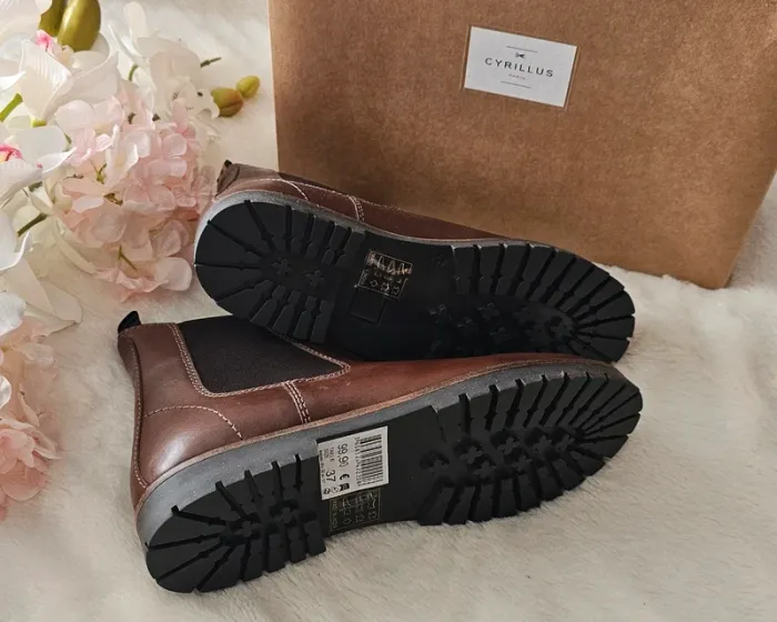 Bottes Bottines Chelsea Garçon Cuir Cyrillus T37 - photo numéro 2