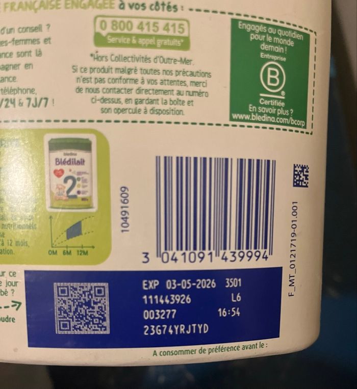 Lot de 2 bledilait 1er âge - photo numéro 3