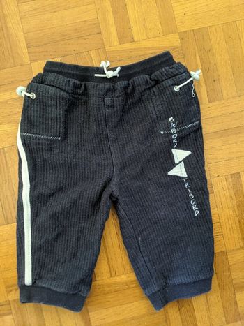 Pantalon bleu marine côtelé en coton 12 mois