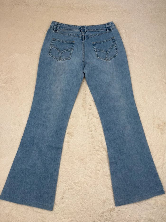 Jeans taille Base évasé bootcut Vintage Bleu Y2k 00’s - photo numéro 5