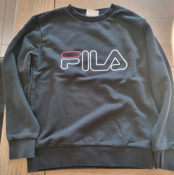 Pull col rond noir Fila