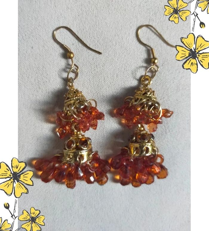 Boucles d’oreilles Larmes de feu - Collection Terres d’Ailleurs - photo numéro 4