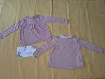 Lot de 2 tee shirt rose (vieux rose) Vertbaudet 4 ans