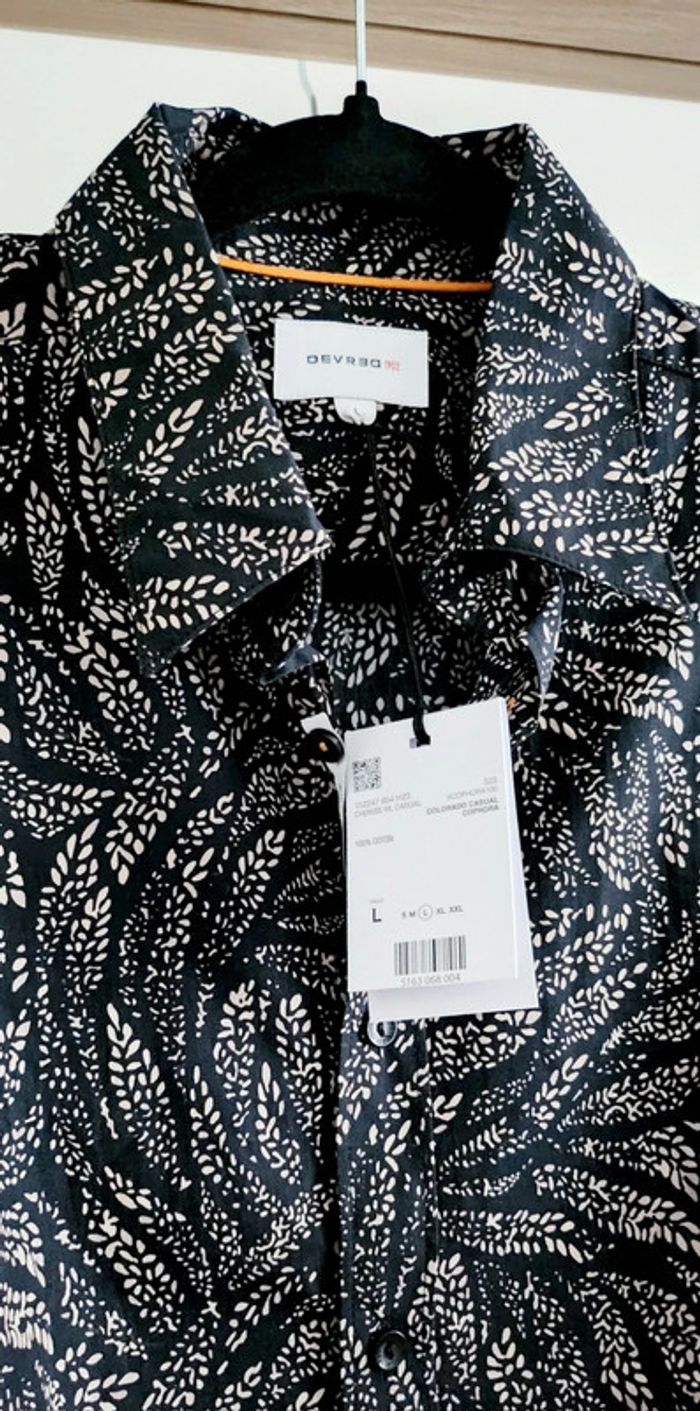 Chemise à  motifs noire et beige taille L Devred - photo numéro 3