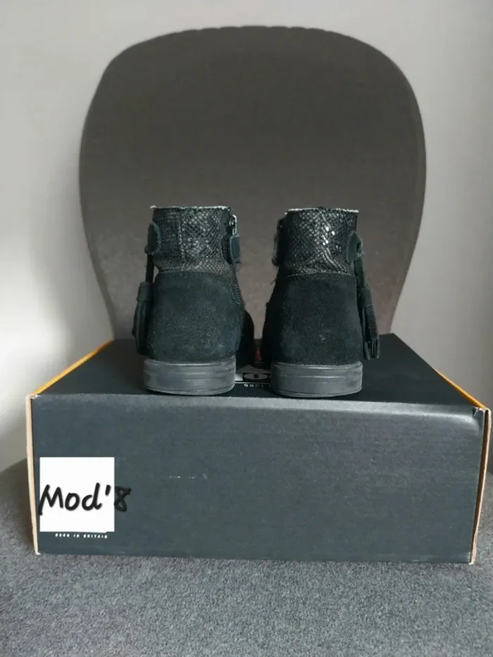 Boots cuir noir P 24 " Mod'8 " - photo numéro 3