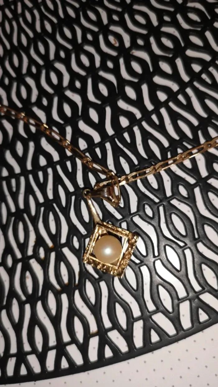 Collier plaquer or avec pendentif - photo numéro 2