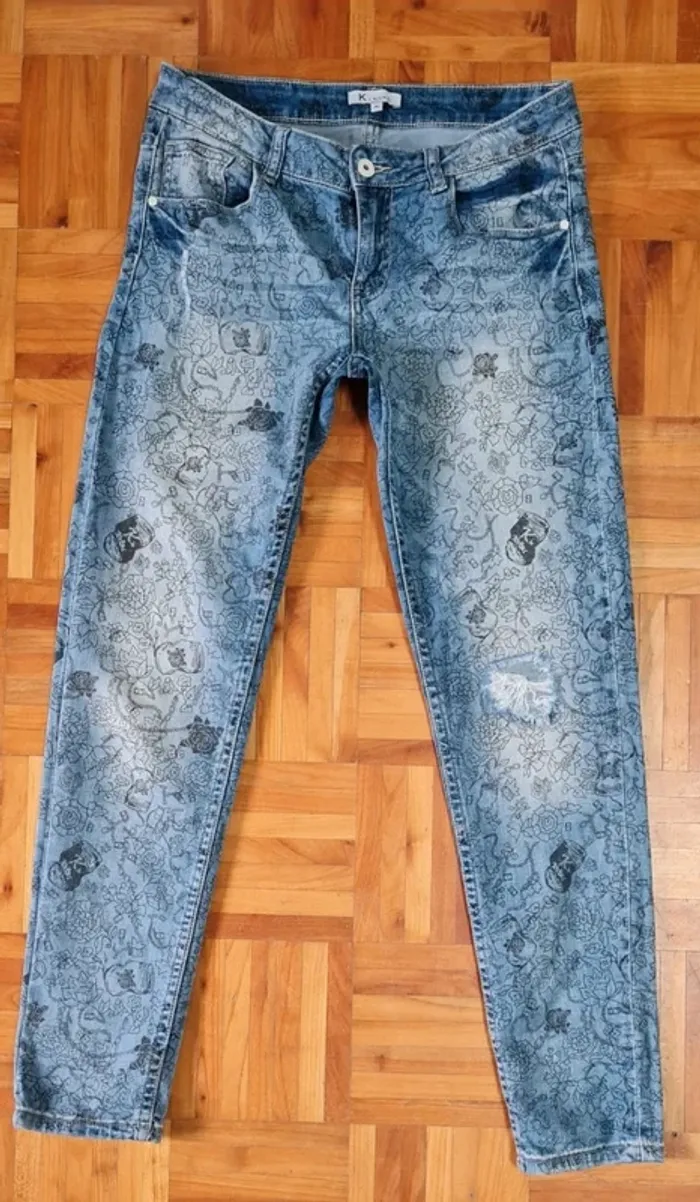 Jeans imprimé taille basse Kookai T40 - photo numéro 2