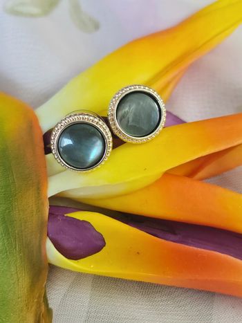 Boucles d oreilles pitons style labradorite, ikita, acier inoxydable