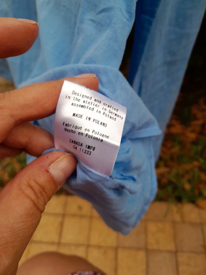 Chemisier bleu col perlé taille 40 - photo numéro 5