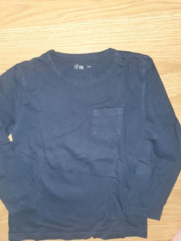 tee shirt manches longues gemo 8 ans marine - photo numéro 2