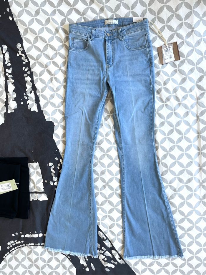 Rinascimento pantalon jean jeans flared évasé taille S (36) - photo numéro 3
