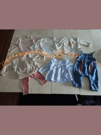 Lot de 7 vêtements bébé fille 9 mois – Kiabi 🌸👶