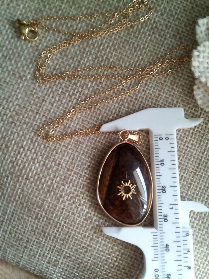 Collier réversible pierre oeil de tigre - photo numéro 2