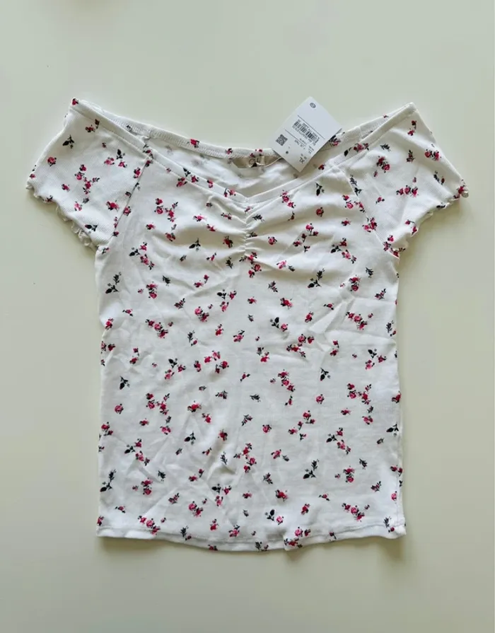 Haut à fleurs manches courtes - XL - C&A