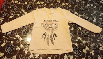 Sweat col rond rose pâle imprimé attrape rêves