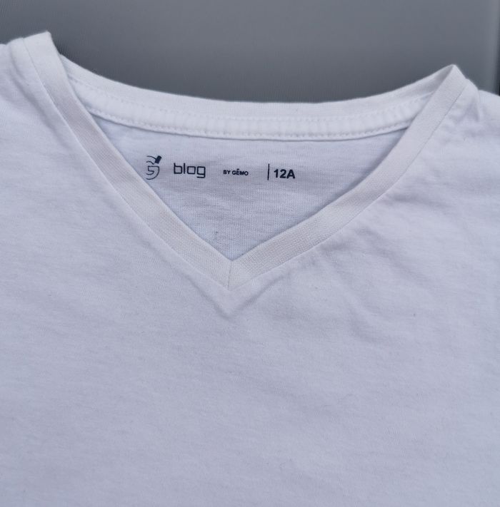 Tee-shirt MC col V 12 ans garçon Gémo - photo numéro 3