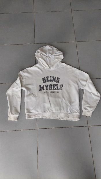 Sweat à capuche blanc Kiabi taille M / 38