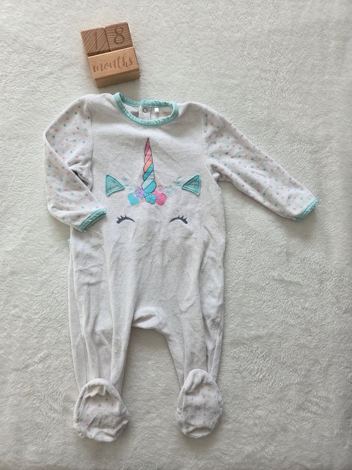 Pyjama velours licorne