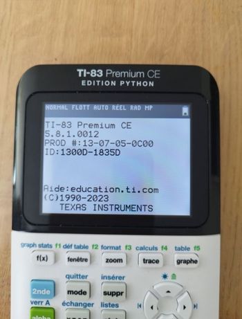 Ti83 python premium CE édition python ti 83 ti-83 Texas instruments calculatrice calculette