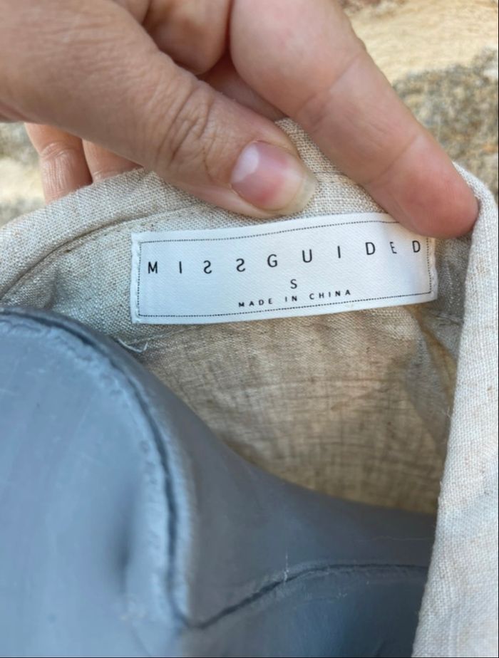 Blouse beige en lin - Missguided - photo numéro 3