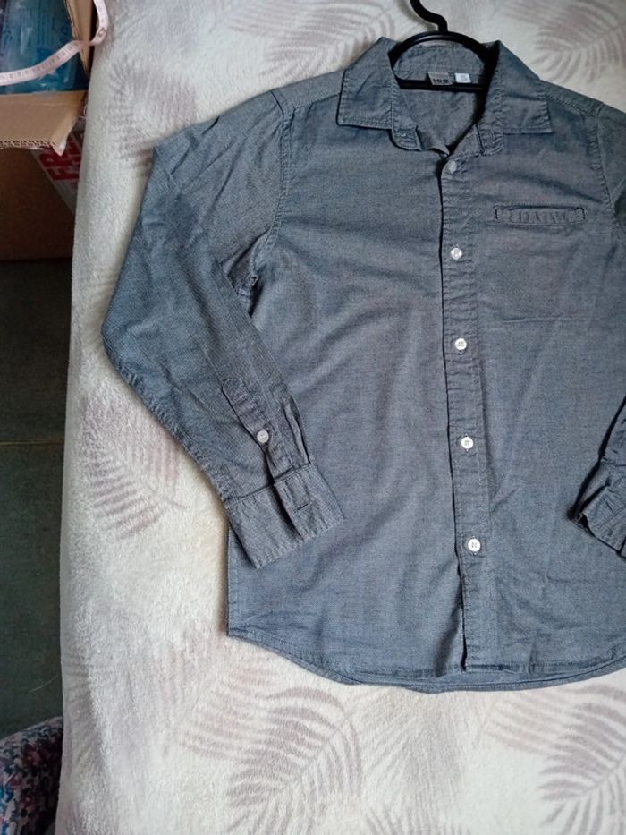 Chemise 10 ans / 140 cm Grise Ido - photo numéro 5
