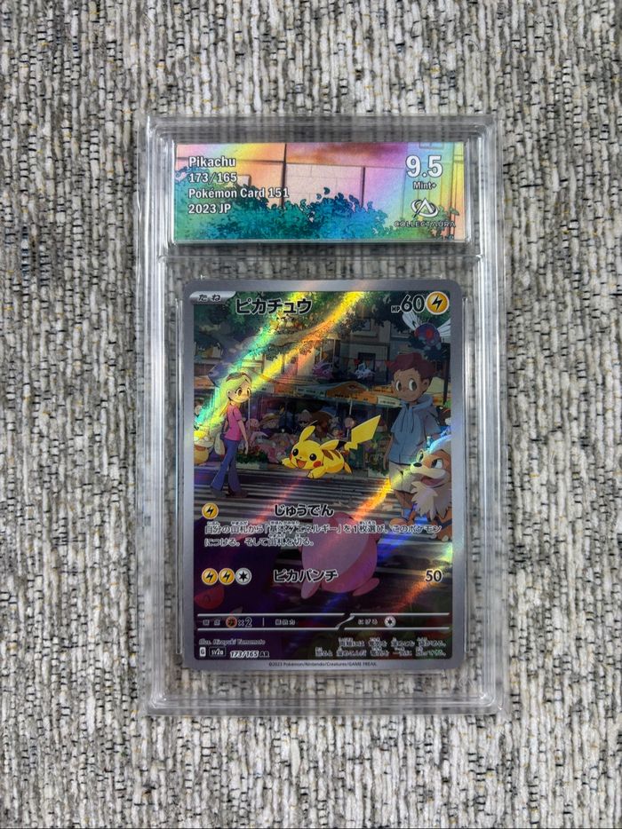 Carte Pokémon Japonaise Pikachu 173/165 Gradée Collect Aura 9.5
