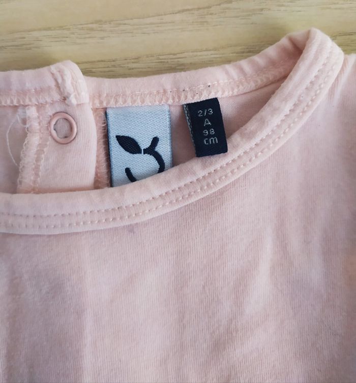 T-shirt manches longues fille rose rayé marine taille 2/3 ans 3 Pommes - photo numéro 3