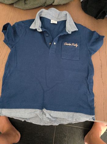 Polo manches courtes effet chemise