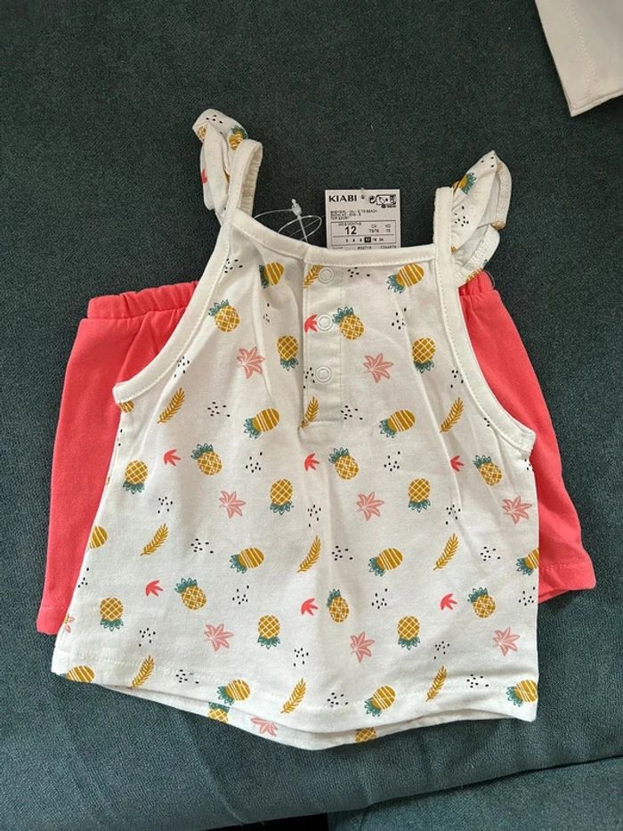 ensemble été short tee shirt 12 mois neuf - photo numéro 4