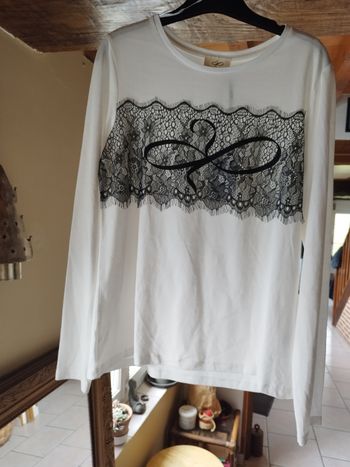 T shirt empiècement dentelle 