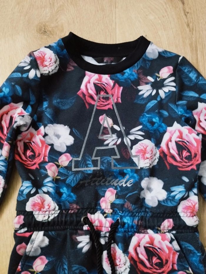 Robe manches longues chaude fille noire rose bleu taille 5/6 ans CoolCat - photo numéro 2